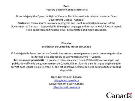 Draft Treasury Board of Canada Secretariat