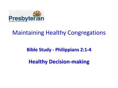 Maintaining Healthy Congregations