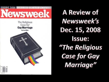 Lisa Miller’s Cover Story, “The Religious Case for Gay Marriage”