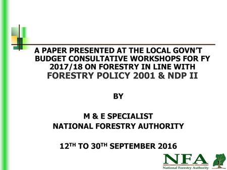 NATIONAL FORESTRY AUTHORITY