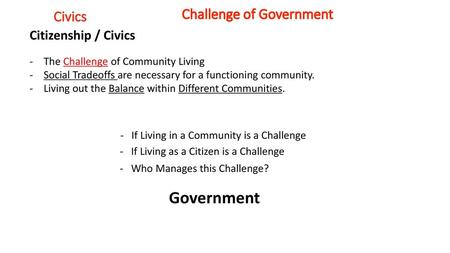 Challenge of Government