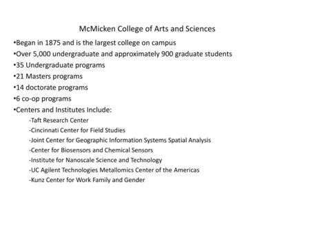 McMicken College of Arts and Sciences