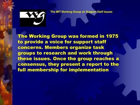 The MIT Working Group on Support Staff Issues