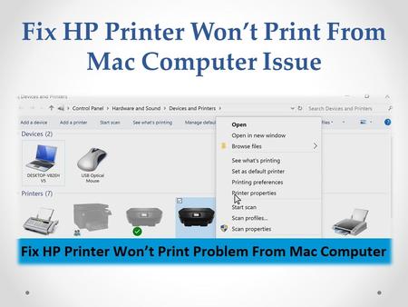 Fix HP Printer Won’t Print From Mac Computer Issue.