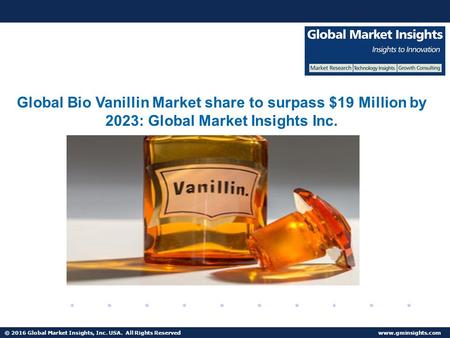 Global Bio Vanillin Market share to surpass $19 Million by 2023: Global.