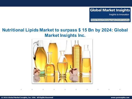 Nutritional Lipids Market to surpass $ 15 Bn by 2024: Global Market Insights.