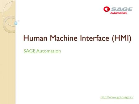 Human Machine Interface (HMI) SAGE Automation