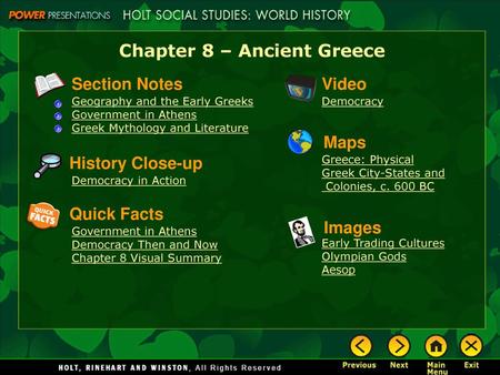 Chapter 8 – Ancient Greece