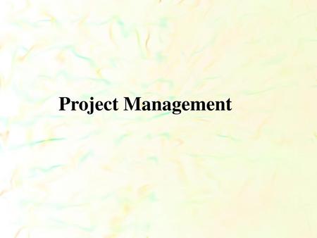 Project Management.