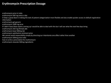 Erythromycin Prescription Dosage