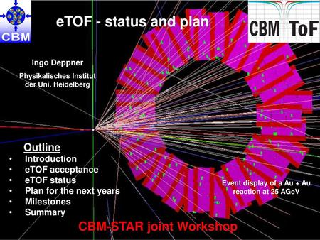 eTOF - status and plan CBM-STAR joint Workshop Outline Introduction