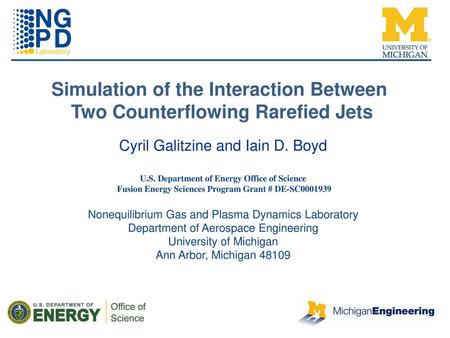 Simulation of the Interaction Between Two Counterflowing Rarefied Jets