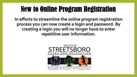 New to Online Program Registration