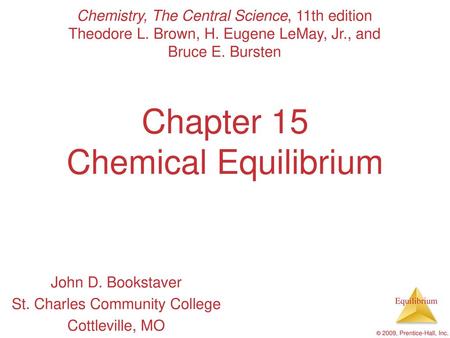 Chapter 15 Chemical Equilibrium