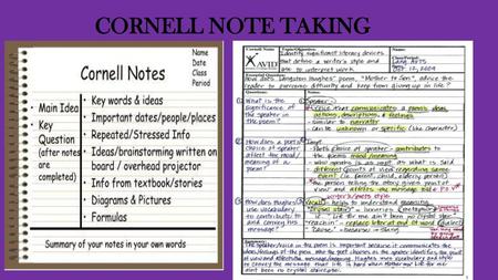 CORNELL NOTE TAKING.