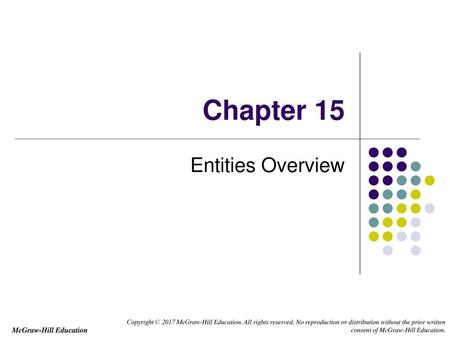 Chapter 15 Entities Overview.