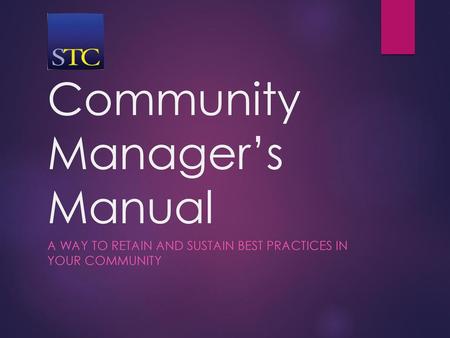 Community Manager’s Manual