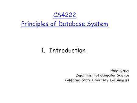 CS4222 Principles of Database System