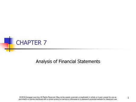 Analysis of Financial Statements