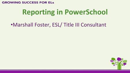 Reporting in PowerSchool