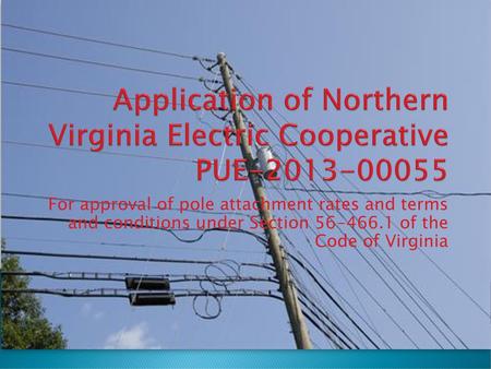 Application of Northern Virginia Electric Cooperative PUE