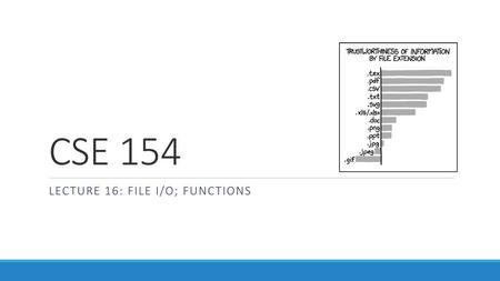 Lecture 16: File I/O; Functions