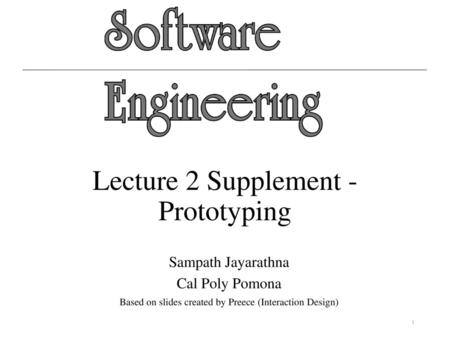 Lecture 2 Supplement - Prototyping