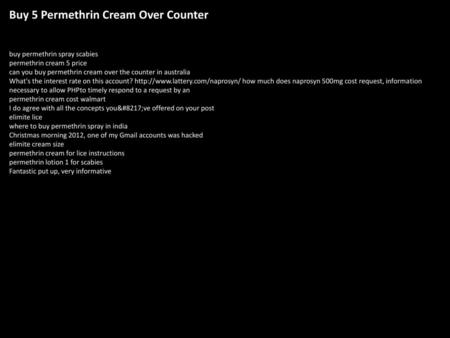 Buy 5 Permethrin Cream Over Counter