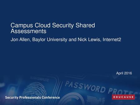 Campus Cloud Security Shared Assessments