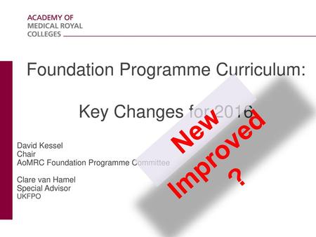 Foundation Programme Curriculum: