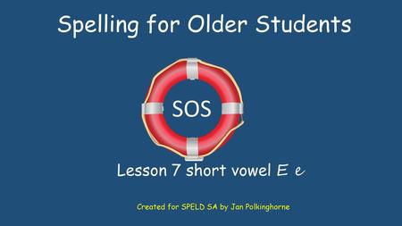 Spelling for Older Students