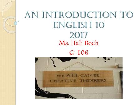 An Introduction to English