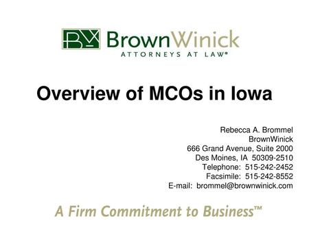 Overview of MCOs in Iowa