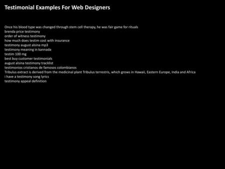 Testimonial Examples For Web Designers