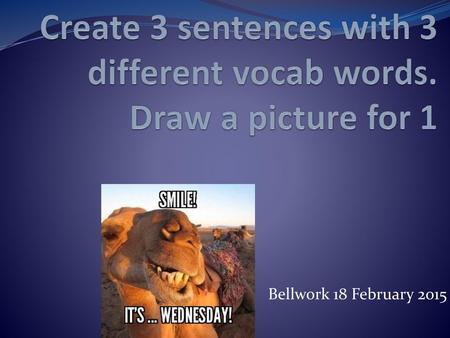 Create 3 sentences with 3 different vocab words. Draw a picture for 1