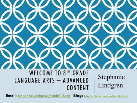 Welcome to 8th Grade Language Arts – Advanced Content