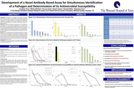 Development of a Novel Antibody-Based Assay for Simultaneous Identification of a Pathogen and Determination of its Antimicrobial Susceptibility Jonathan.