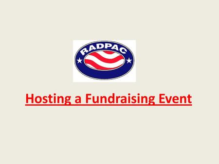 Hosting a Fundraising Event