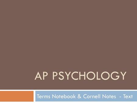 Terms Notebook & Cornell Notes - Text