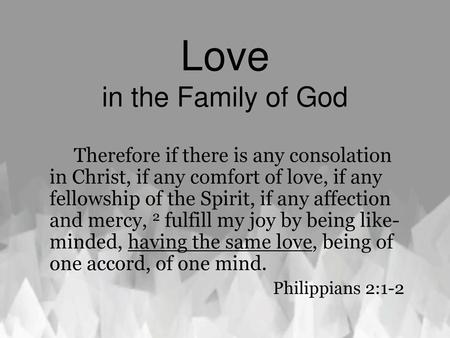 Love in the Family of God