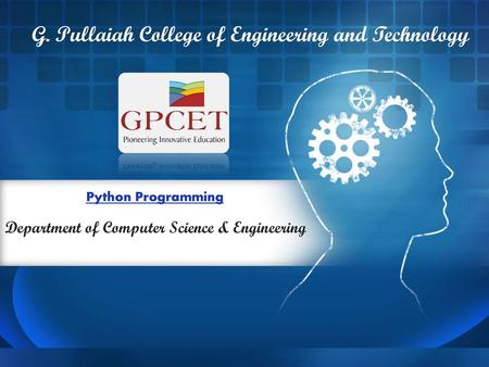 G. Pullaiah College of Engineering and Technology