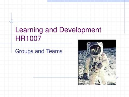 Learning and Development HR1007