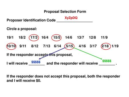 Proposal Selection Form