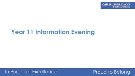 Year 11 Information Evening