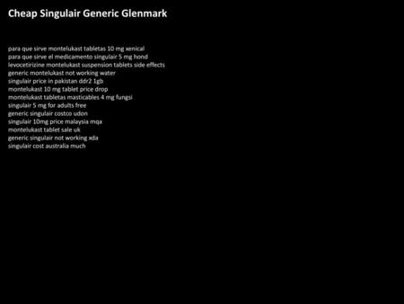 Cheap Singulair Generic Glenmark