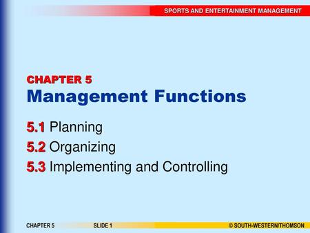 CHAPTER 5 Management Functions