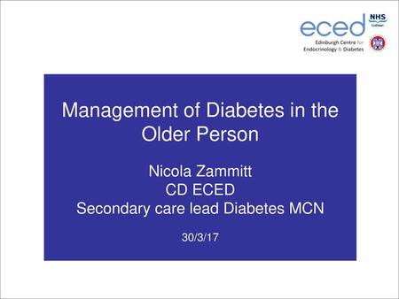 Management of Diabetes in the Older Person