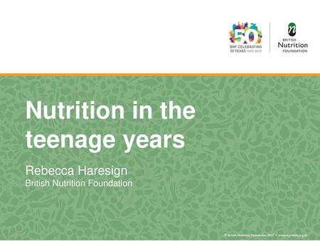 Nutrition in the teenage years