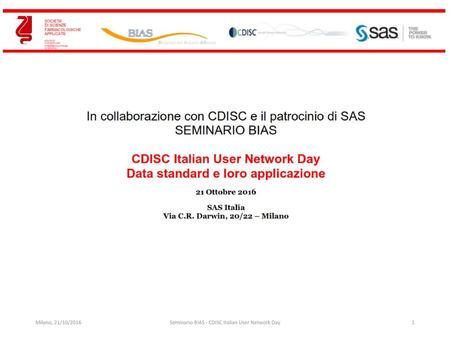 Seminario BIAS - CDISC Italian User Network Day