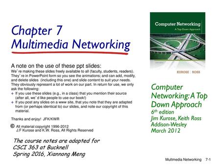 Chapter 7 Multimedia Networking